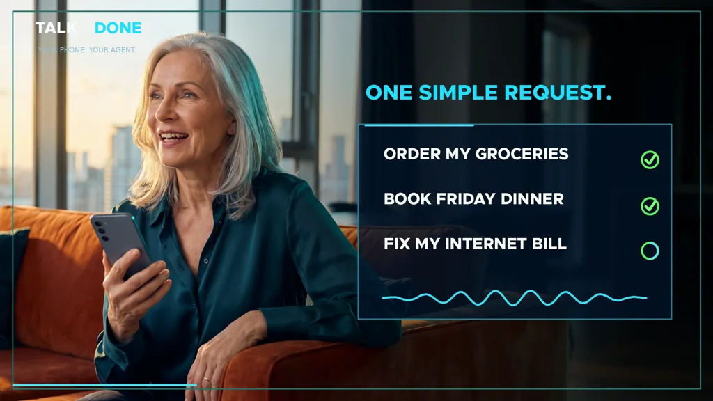 Older adult using TalkDone at home